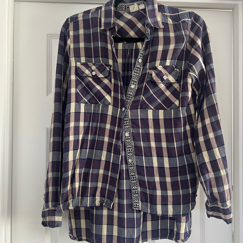 Roxy plaid shirt size S